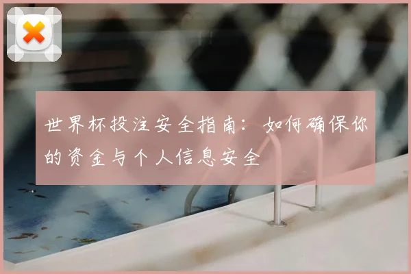 世界杯投注安全指南：如何确保你的资金与个人信息安全